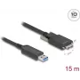 Aktīvais optiskais kabelis DeLOCK 83217 USB 10 Gbps Type-A uz Micro-B 15 m