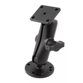 Divu lodīšu stiprinājums ar taisnstūra AMPS plāksni RAM Mount — 2,54 cm lodītes, alumīnijs, melns
