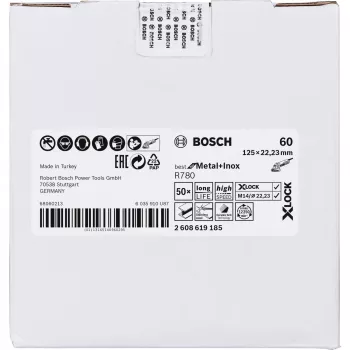 Slīpēšanas disks Bosch 125 mm, grauds 60, modelis 2608619185