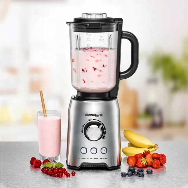Galda blenderis Rommelsbacher MX 1250 — 1200 W, 1,75 L stikla trauks, nerūsējošais tērauds