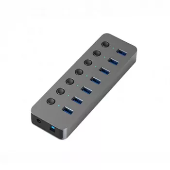 USB A 3.0 adapteris - 7 x USB 3.0 ar slēdžiem