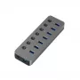 USB A 3.0 adapteris - 7 x USB 3.0 ar slēdžiem
