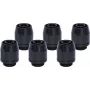 Alphacool HF skrūvējamais savienotājs TPV metāls - 12,7/7,6mm taisns - Melns - 6er komplekts (17454)