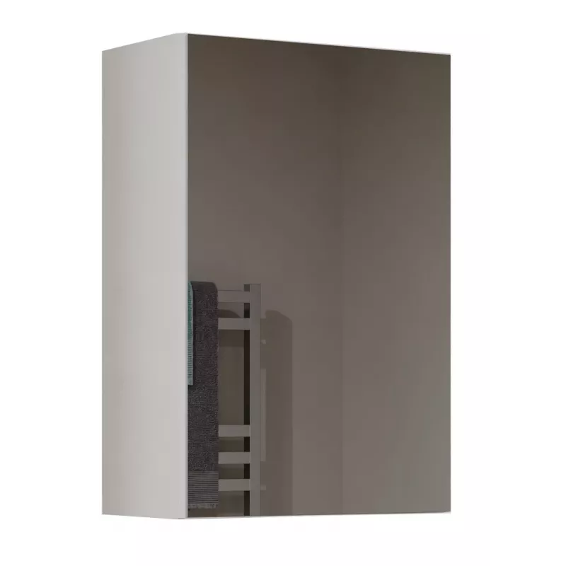 Vannas istabas sienas skapis POLA 1DL BIEL — 400×220×600 mm, 3 plaukti, balts