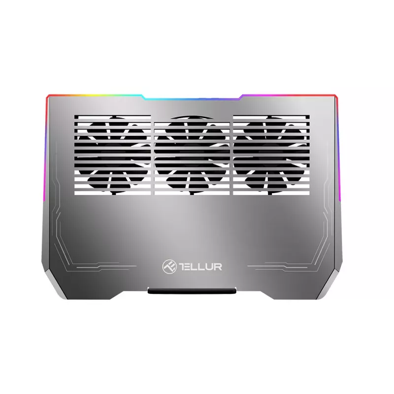 Dzesētājs klēpjdatoram Tellur TLL491321 17,3 collu klēpjdatoriem, 3 ventilatori, RGB LED apgaismojums