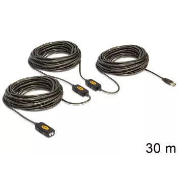 USB kabelis DeLOCK 30m USB 2.0 USB A Melns