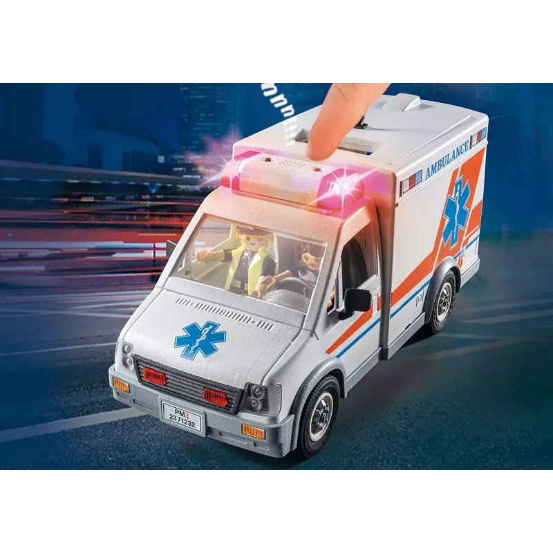 Rotaļu ātrās palīdzības auto PLAYMOBIL 71232 — daudzkrāsains, vecumam no 4 līdz 10 gadiem, AAA baterija