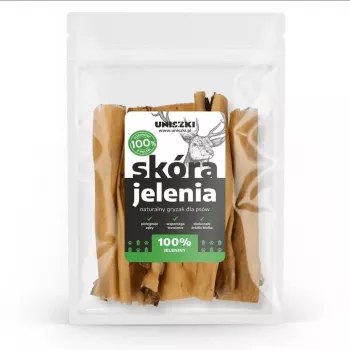 UNISZKI brieža ādas košļājamā gardums 100 g — dabiska našķošanās sunim