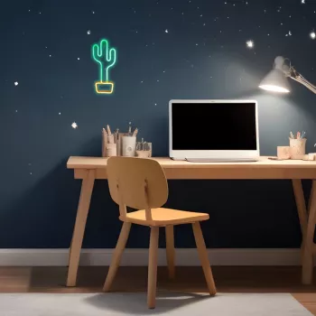 Neona gaisma MANTA SNL07GN Zaļa Dzeltena Kaktusa stila dekoratīvs LED neona izkārtnes elements