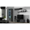 TV statīvs Cama Meble SOHO 140 — 1400×430×370 mm, pelēka virsma, pelēks rāmis