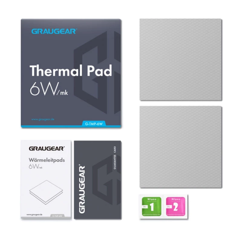 Termo spilventiņš GrauGear G-TMP-6W 100×100×1 mm, siltumvadītspēja 6 W/m·K
