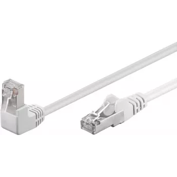 Wentronic Goobay CAT 5e Patch Kabelis 1x 90° leņķa, F/UTP, Balts, 2 m - CCA vara maisījums, 1x RJ45-Spalva 90° (8P8C) (94179)