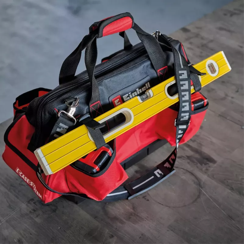 Einhell 4540036 E-Case Bag sistēmas instrumentu soma, poliesters, 30 kg slodze, melna/sarkana