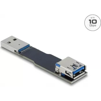 DELOCK 67420 dzimuma mainītāja kabelis USB Type-A uz Type-A, melns