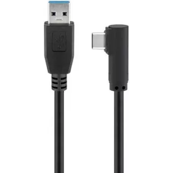 Wentronic goobay USB kabelis - USB Type A (vīr.) uz USB-C (vīr.) leņķveida - USB 3.0 - 50cm - Apaļš - Melns (66500)