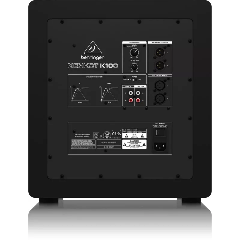 Behringer K10S Melns aktīvais zemfrekvenču skaļrunis