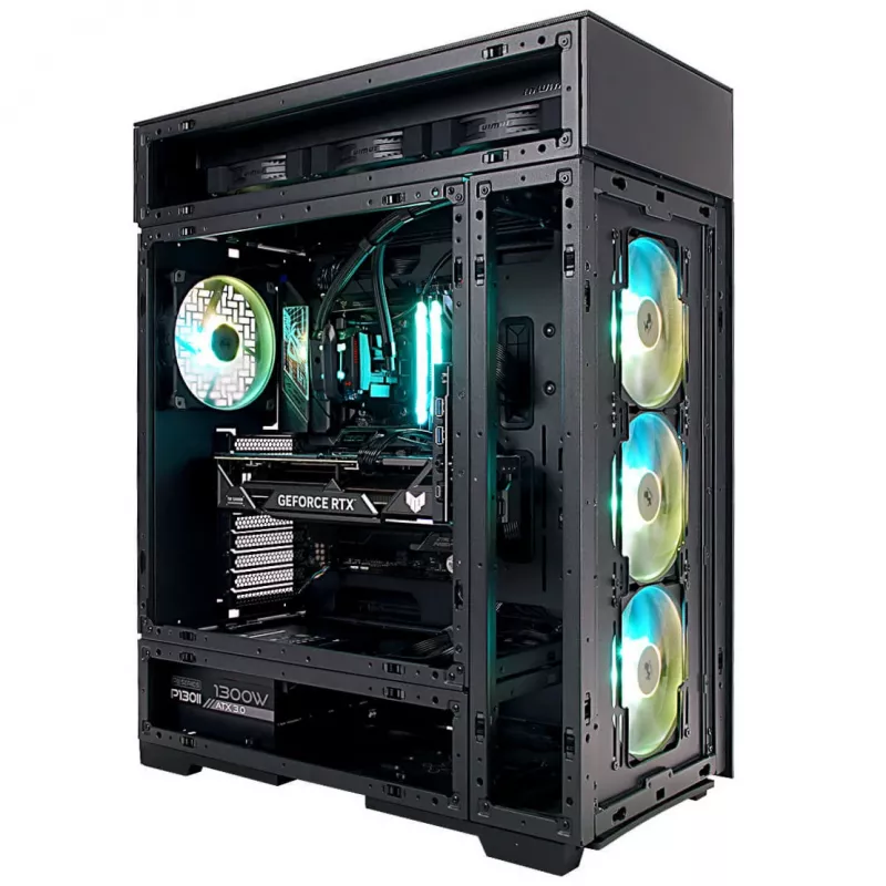 InWin Modfree Deluxe Big-Tower ar rūdītu stiklu - melns