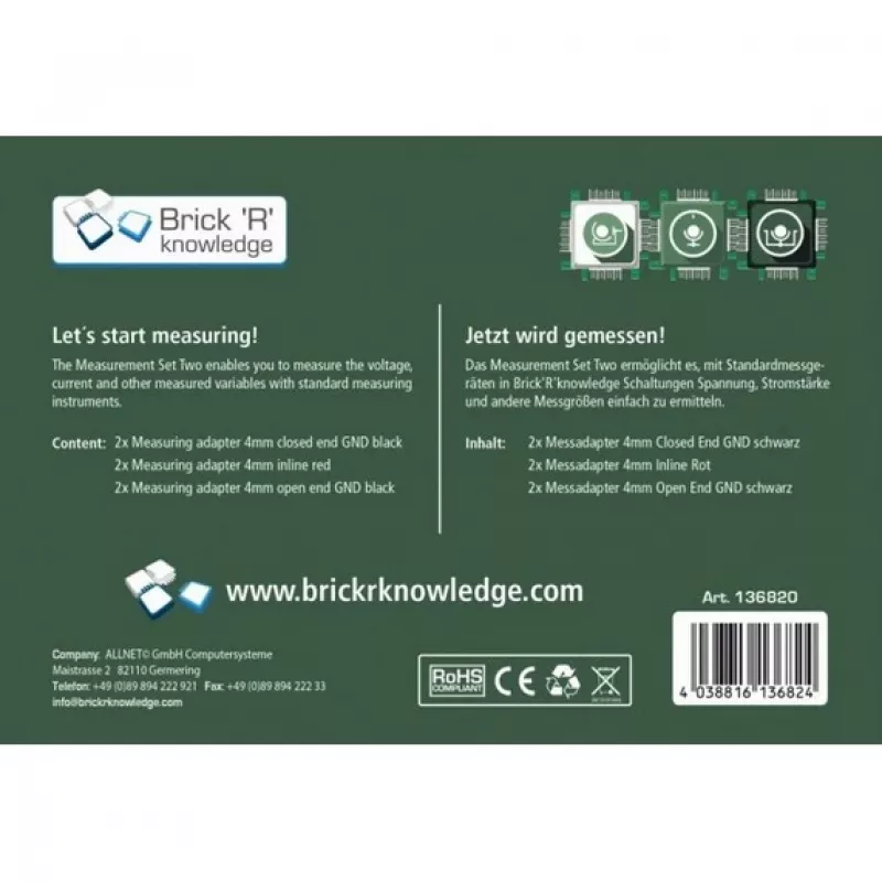 Mērīšanas adapteru komplekts ALLNET ALL-BRICK-0638 saderīgs ar Brick’R’knowledge