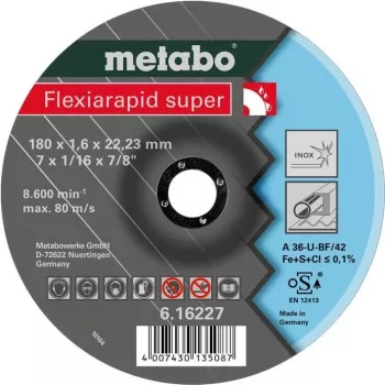 Griešanas disks Metabo 616227000 ar plakanu centru nerūsējošajam tēraudam