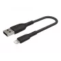 Pīts kabelis USB-Lightning 15cm melns