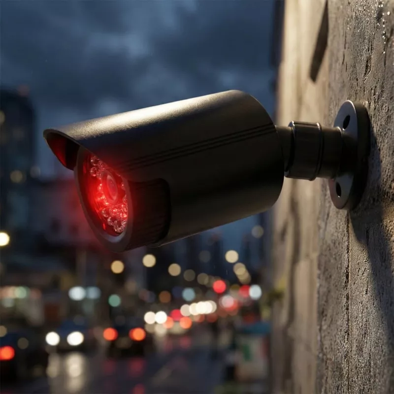 Dummy caurules kamera CEE IR1800 B, viltus novērošanas kamera ar IR LED, melna