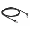 Delock tīkla kabelis - RJ-45 (vīriešu) augšup leņķveida uz RJ-45 (vīriešu) taisns - 2,0 m - 4,5 mm - S/FTP - CAT 6a - ekranēts, bez halogēna - melns (80288)