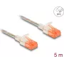 Tīkla kabelis DeLOCK RJ45 Cat.6A U/UTP Slim 5m Caurspīdīgs