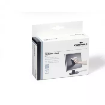 Durable SCREENCLEAN duo 5721 – slapjās un sausās salvetes ekrānu tīrīšanai