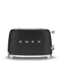 Smeg TSF01BLMEU 2 Slots Grauzdētājs Melns Nerūsējošais Tērauds 50's Stils