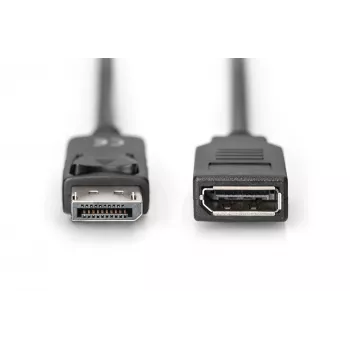 Digitus ASSMANN DisplayPort pagarinātāja kabelis - DisplayPort (vīrišķais) - DisplayPort (sieviešu) - 2 m (DisplayPort 1.2) - Liets - Melns (AK-340200-020-S)
