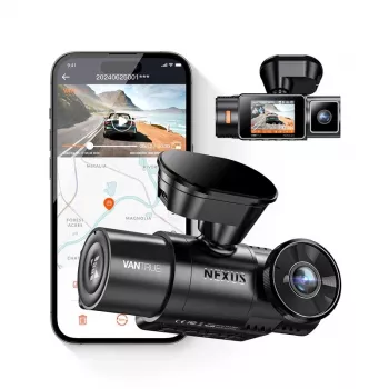 Auto DVR Vantrue N2X LTE — 2.7K Ultra HD, SONY STARVIS 2 IMX675 galvenā, 158° F/1.8, 2 kanāli, GPS, Wi‑Fi, IPS 2 collu ekrāns