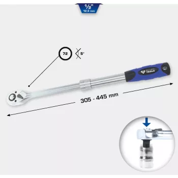 KS Tools BT022992 sprūdrata ar teleskopisku rokturi 1/2 inch