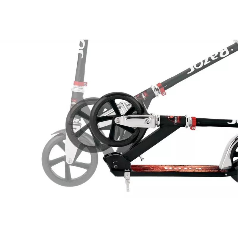 Skrejritenis Razor A5 Lux — alumīnijs, 20 cm poliuretāna riteņi, salokāms, regulējams augstums, maks. slodze 100 kg, melns