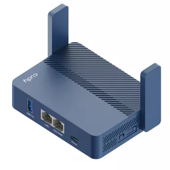 Pārnēsājamais maršrutētājs Cudy TR3000 AX3000 Wi‑Fi 6, Gigabit Ethernet WAN/LAN, USB-A, ārējās antenas, zils