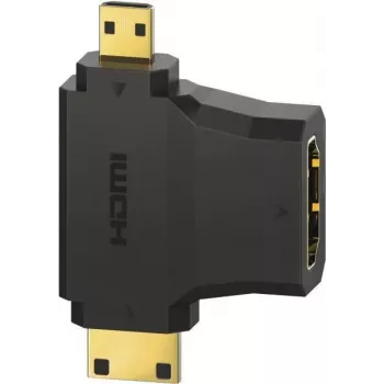 Hama 00305020 HDMI adapteris - no standarta A uz Mini C un Micro D, melns