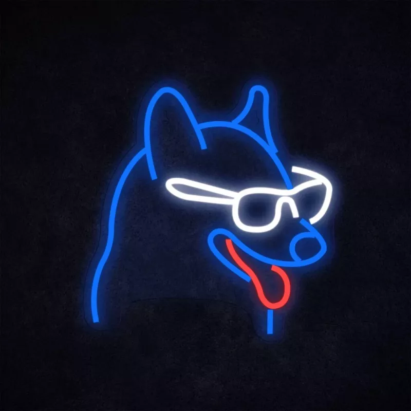 MANTA Neon Lights Dog with Glasses Manta SNL69MT — dekoratīvā LED neona stila sienas gaisma