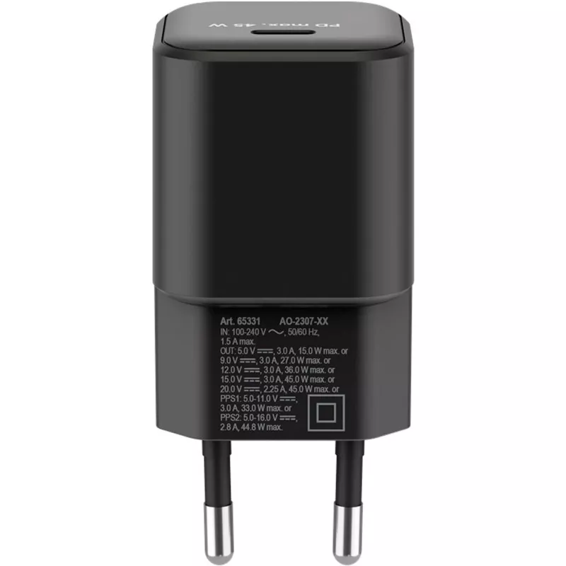 Goobay Charger 65331 Iekštelpu Lādētājs Ātrai Uzlādei Melns USB Type-C