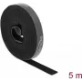 Montāžas lente DeLOCK Velcro lentā ruļlī 5 m x 15 mm melna