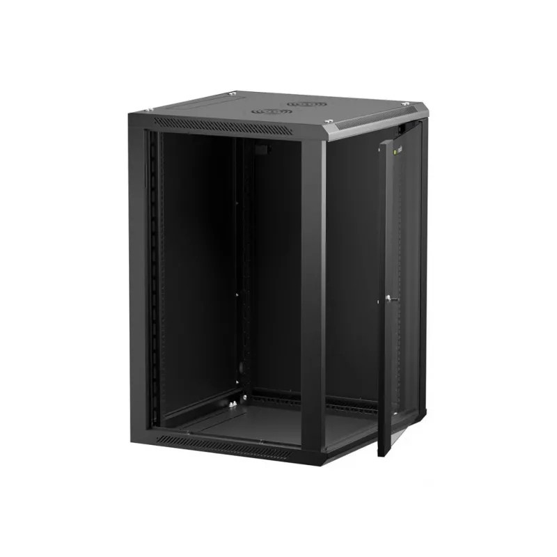 Sienas stiprinājuma skapis Netrack 019-180-66-022 Melns 18U