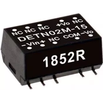 Strāvas pārveidotājs/invertors Mean Well DETN02N-15, Ieeja 21.6–26.4 V, Izeja 15 V, Jauda 2 W, Dziļums 15.2 mm