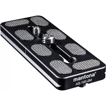 Walimex Mantona AS-100-2M ātrās atbrīvošanas plāksne, saderīga ar Arca-Swiss, 100x38mm ar skrūvēm un centra atzīmi (1021464)