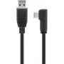 Goobay USB-C™ uz USB A 3.0 kabelis 90°, melns, 2 m - USB 3.0 spraudnis (Type A) > USB-C™ spraudnis (66503)