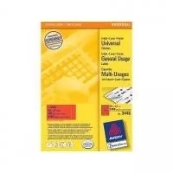 Avery mapju etiķetes (File Folder Labels) - Sarkana - 70 x 37 mm - 2400 etiķetes (100 lapas x 24) (3448)