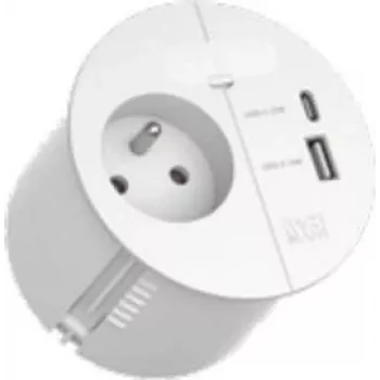 Strāvas sadalītājs Bachmann LOOP IN CHARGE 938.302 ar 1x UTE kontaktligzdu un 1x USB 22W