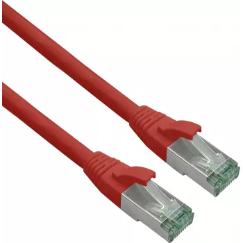 Helos savienojuma kabelis 363755, RJ-45 uz RJ-45, Cat.6a S/FTP (Cat.7 izejas kabelis), 0,25 m, sarkans