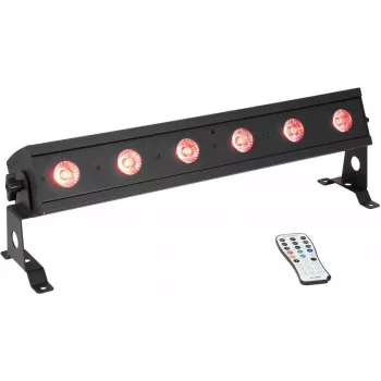 LED bārs EUROLITE AKKU Bar-6 Entry QCL RGBW, 6x4W LED, ar akumulatoru