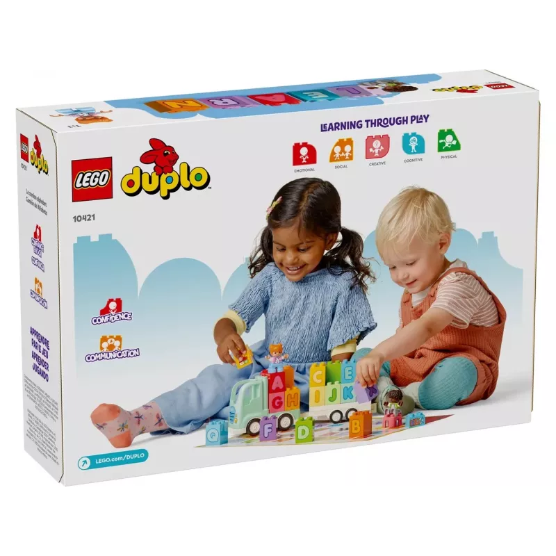 Konstruktors LEGO DUPLO 10421 ABC Kravas Auto, 36 gab., 2 minifigūras, vecumam no 2+ gadiem, izmēri 110×140×70 mm