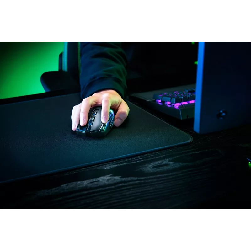 Spēļu pele Razer Naga V2 HyperSpeed RF Wireless + Bluetooth, labā roka, 30000 DPI, optiska, melna