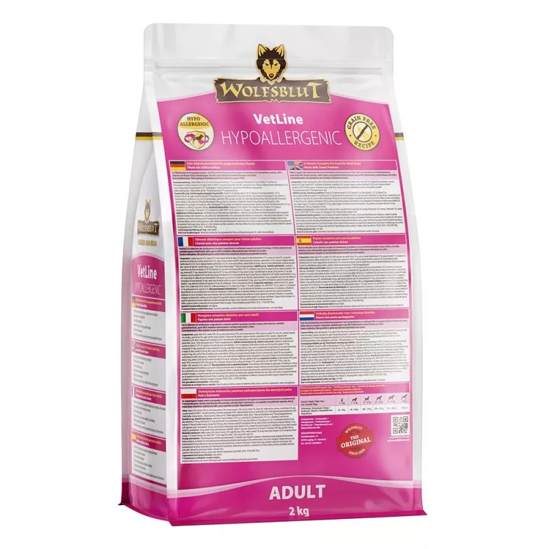 WOLFSBLUT VetLine Hypoallergenic Horse with sweet potatoes - sausā suņu barība - 2kg