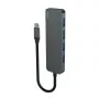 USB centrmezgls SAVIO AK-54 — 4 x USB-A (USB 3.2 Gen 1), USB-C saimnieks, melns